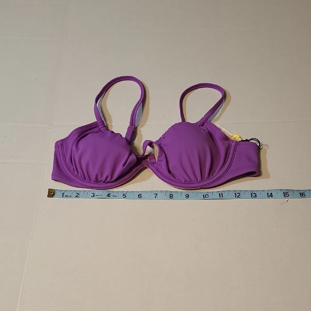 Shade & Shore Purple Women's Bikini Top NWT Size 36B Adjustable Straps Underwire